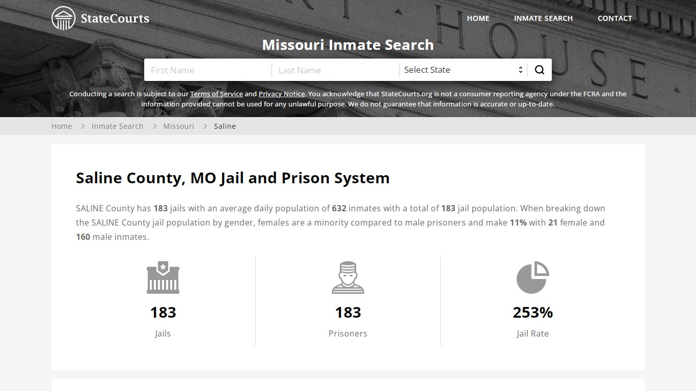 Saline County, MO Inmate Search - StateCourts